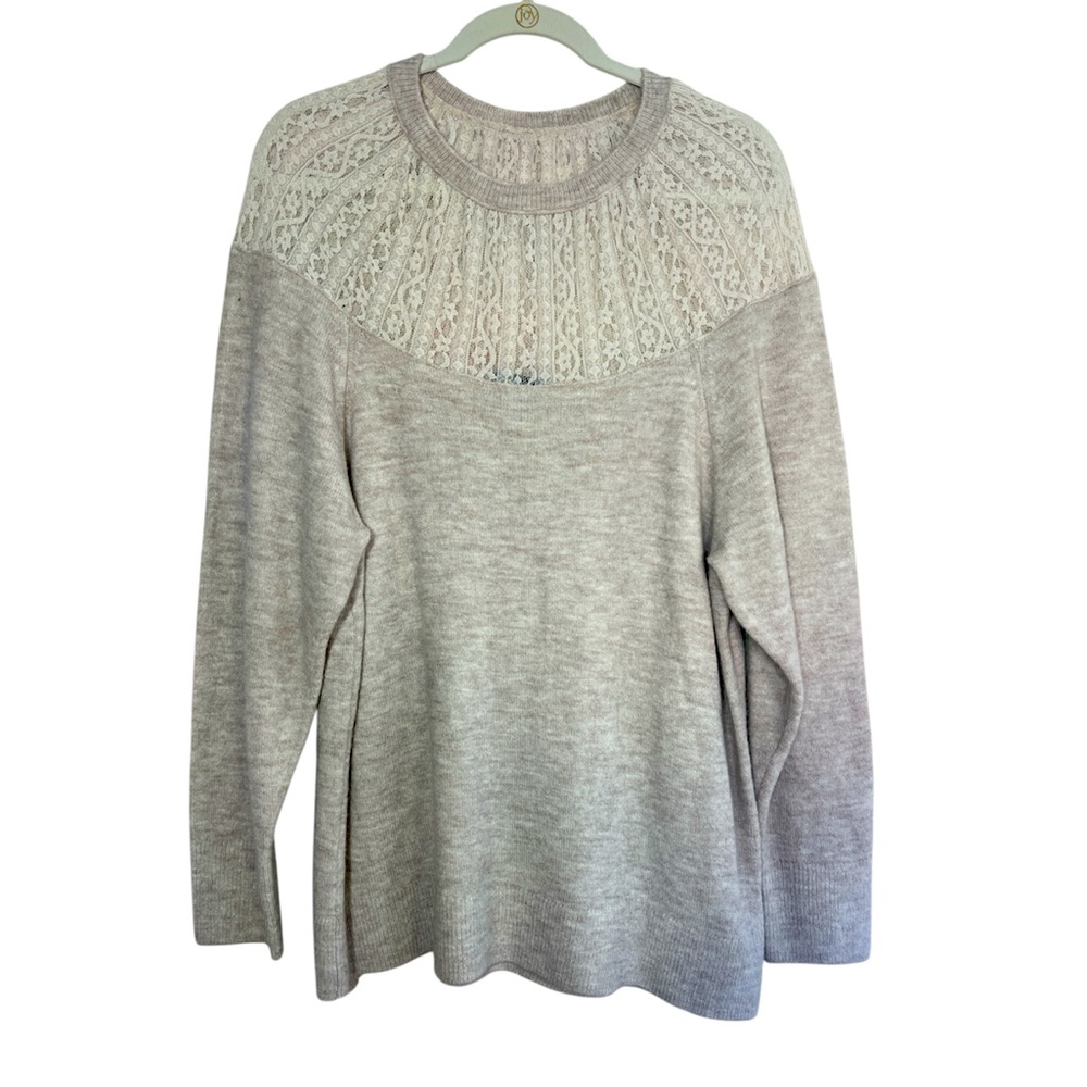 EXPRESS Elegant Beige Lace Knit Lace Sweater Medium (2-8)